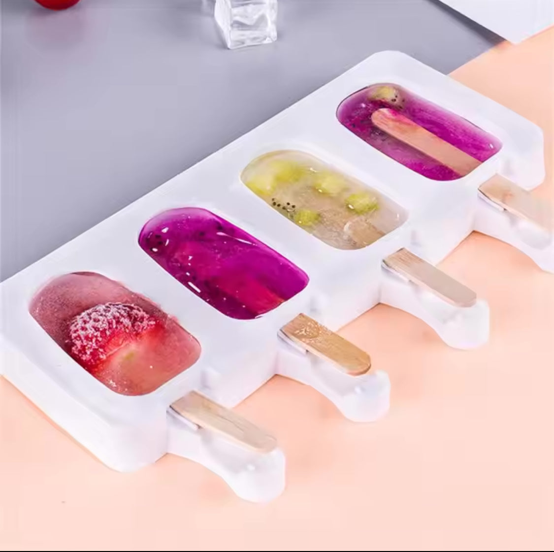 Silicone Ice Cream Mold, Reusable Popsicle Mold, Set Of 4 Ice Pop Maker, Ice Cream Mold Silicone Ice Cream Mold, Reusable Popsicle Mold, Set Of 4 Ice Pop Maker, Ice Cream Mold